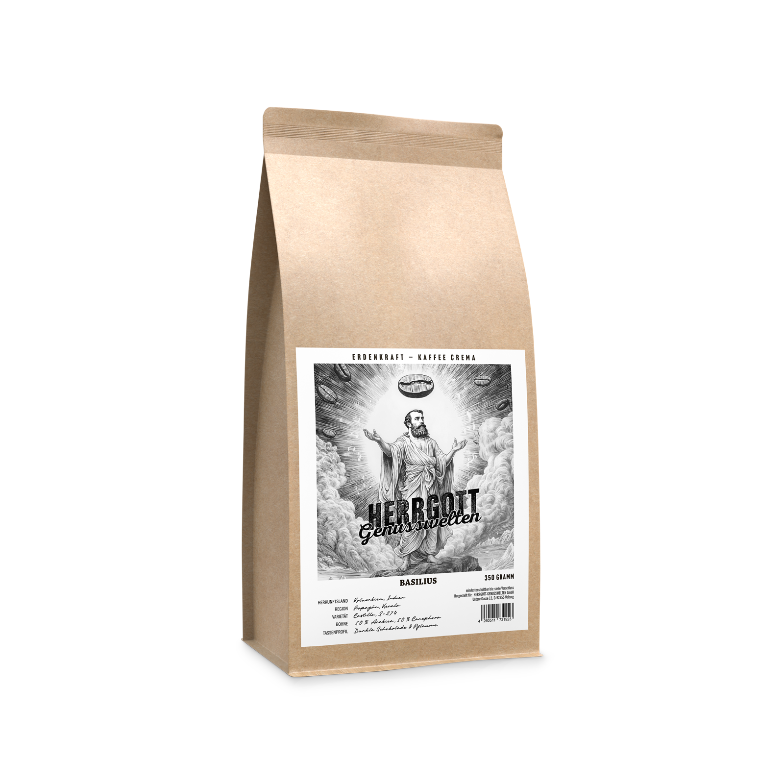 HerrGott Genusswelten - Kaffee Crema 350 Gramm